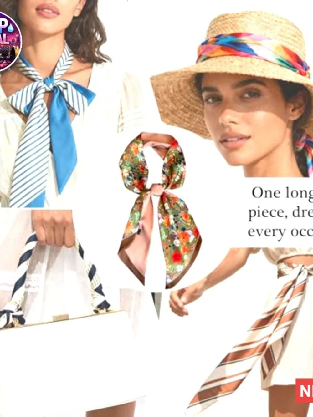 Polyester Scarf Like Silk for Head Neck Purse Bag Accessory